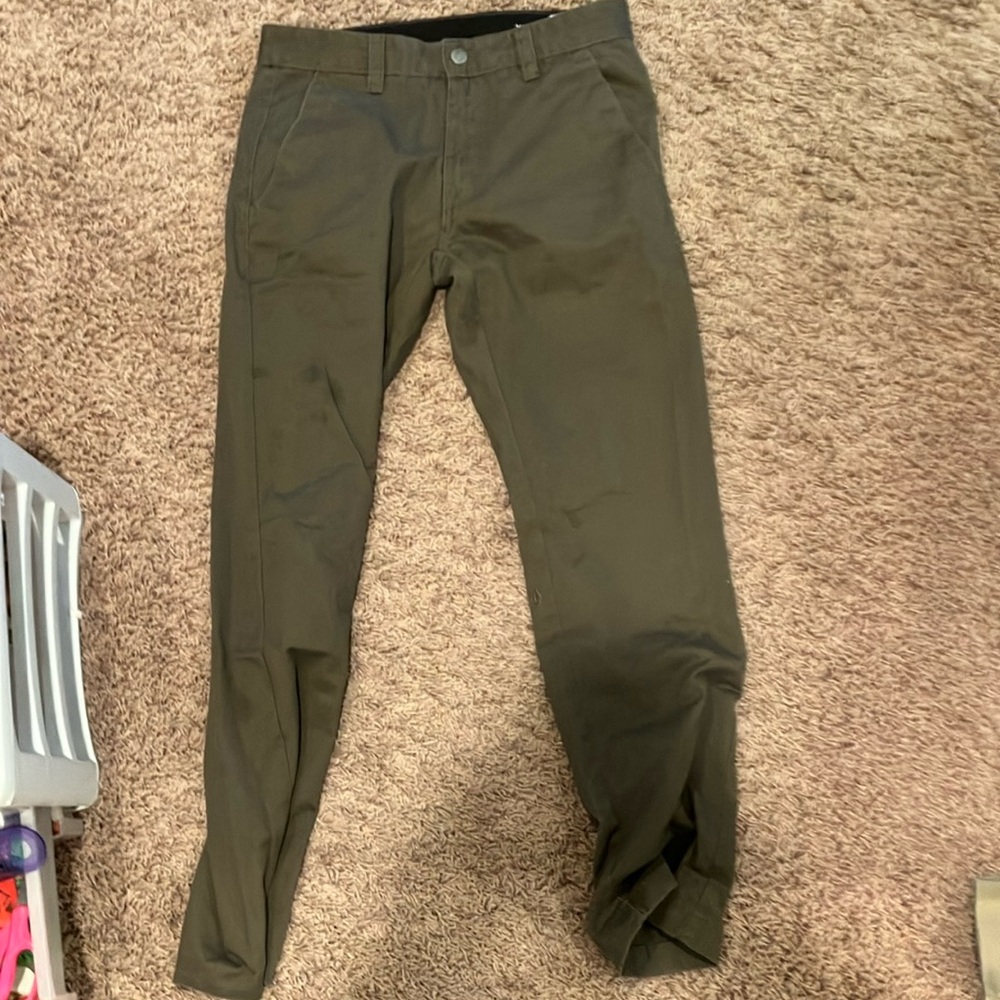 Grey and dark green volcom pants